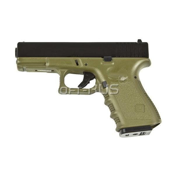 Страйкбольный пистолет KJW Glock G32C Gas, металл. затвор, олива (KP-03-MS-OD)