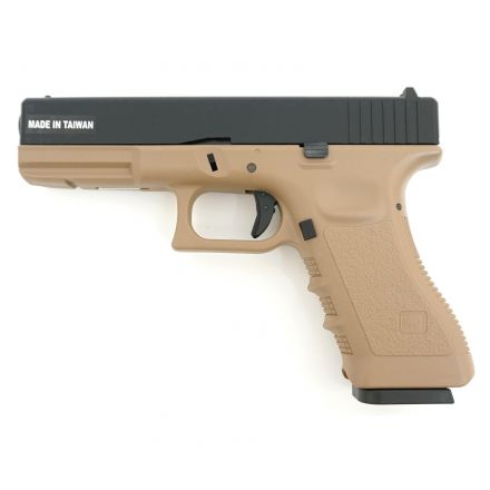 Страйкбольный пистолет KJW Glock G17 Gas GBB Tan (KP-17-TAN)