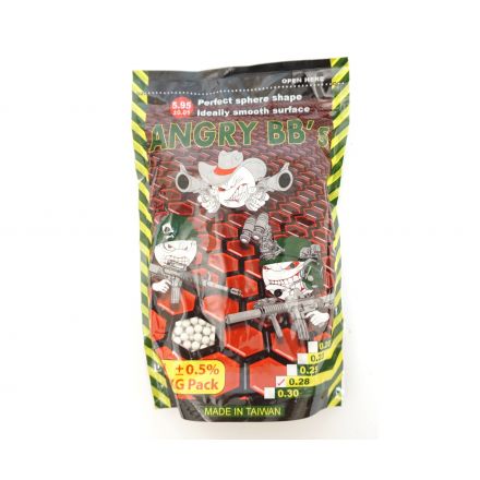 Шары для страйкбола Angry BB's 0,28 г, 3500 штук (1 кг, белые)